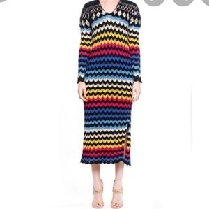 Farm Rio Modern Chevron maxi sweater dress, NWOT, sz Small